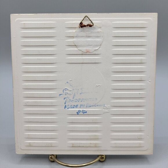 Delft Blue Handpainted Ceramic Tile Windmill Design Made In Holland - Picture 3 of 5